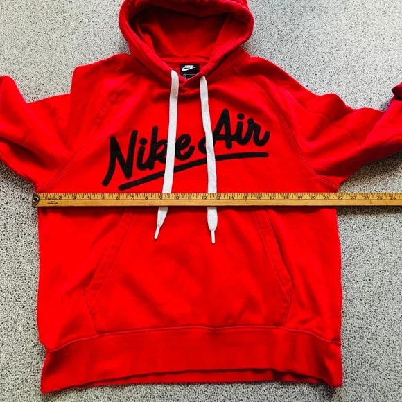 Nike Air Hoodie Mens Small Red Black Spell Out Pullover Sweatshirt Hooded - Picture 11 of 13